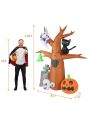 8 FT Halloween Inflatables Tree with Ghosts Pumpkin Tombstone, Inflatable Halloween Decorations  with Built-in  LEDs , Blow Up Yard Decorations for Garden Yard Lawn