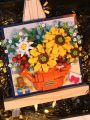 1set Sunflower Flower Paintina Rack Wooden Frame FlowerBuildina Kit For Adults.  Building Block Flowers Mini Building Bricks For Gifts Home Decor BotanicalCollection
