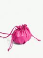 SHEIN SXY 1pc Fashionable Hot Pink Pu Crossbody Bag