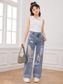 Teenage Girls' Cool Street Style Denim Jeans