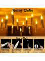 12pcs Floating LED Candles with 1pc Magic Wand Remote,Halloween Decorations, Witch Halloween Decor Christmas Party Supplies Birthday Wedding Indoor Home Room Classroom Bedroom