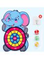 1pc Elephant Shaped Sticky Ball Fabric Target, Including 3pcs Sticky Balls And 1pc Hanging Hook