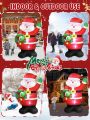 6FT Christmas Inflatable Santa Outdoor Yard Decorations, Blow up Santa Claus with Wreath Built-in LED Lights Outside Waterproof Xmas Decor for Garden Lawn Porch Holiday Party