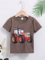 Young Boys' Summer Tractor Heat Transfer T-Shirt