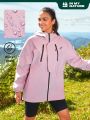 SHEIN In My Nature Ladies' Waterproof Outdoor Hooded Multi-pocket Functional Softshell Jacket