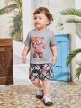 Baby Boys' Casual Style Bear Printed Outfit