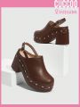Cuccoo Destination Collection Fashionable Chunky Heel Single Shoes For Versatile Matching