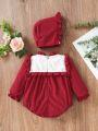 Infant Baby Ruffle Sleeve Romper With Flouncing Hem