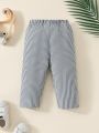 Baby Boy Spring Summer Daily Casual Loose Black & White Striped Long Pants