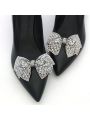 Fashionable Women's Shiny Rhinestone Bow-Knot Design Shoe Buckle
