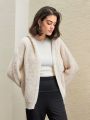 Anewsta Women's Hooded Cardigan With Front Zipper