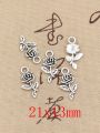 30Pcs Charms Flower Rose Antique Silver Color Pendants DIY Crafts Making Findings Handmade  Jewelry