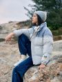 In My Nature Women's Color Block Zipper Front Stand Collar Outdoor Sports Jacket