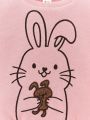 Cozy Cub Baby Girls' Cute Rabbit Pattern Round Neck Sweatshirt