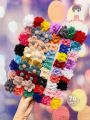 70pcs Girls' Cute Candy-colored Flower & Bowknot Hair Clips