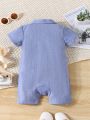 Summer New Baby Boy Casual Outing Short-Sleeved Shirt Jumpsuit