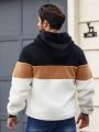 Manfinity Homme Men's Colorblock Zipper Up Hooded Plush Jacket
