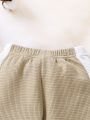 Baby Color Block Drop Shoulder Pullover & Contrast Side Seam Sweatpants
