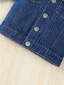 Baby Boy Flap Pocket Button Front Hooded 2 In 1 Denim Jacket