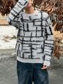 Men'S Sweater With Random Pattern