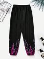 SHEIN Kids HYPEME Boys' Casual Printed Sweatpants With Elastic Cuffs, Loose Knit Jogger Pants
