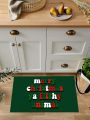 SHEIN Christmas Themed Waterproof & Anti-slip Living Room Or Kitchen Floor Mat For Christmas Eve