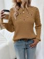 SHEIN LUNE Leisure Women's Floral Embroidered Sweater