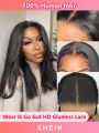 Glueless Hd Lace Front Straight Bob 6 X 4 10-14 Inch Short Human Hair Wig 180% Natural Color Lace Closure Wigs Preplucked Melted Hairline Silky Wear & Go Beginner Friendly