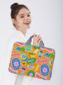 SHEIN X Dedraw Studio Cartoon & Letter Pattern Printed Laptop Bag, Handbag Style