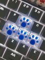4pcs Cute Blue Anti-scratch Translucent Abs Resin Cat Paw Design Keycaps For Cross-axis Mechanical Keyboard Decoration