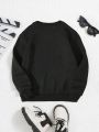 Girls' Casual Sweatshirt With 'self' Letter Print Design And Round Neck