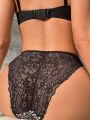 Women's Leopard Print Triangle Panties With Bow Decoration