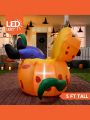 Joiedomi 5 ft Tall Halloween Inflatable Pumpkin with Build-in LEDs, Animated Pumpkin Eating Human Blow Up Inflatables for Outdoor Yard Garden Party Holiday Decoration