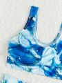 Young Girl Tie-Dye Swimming Suit Set