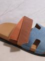 Ladies' Fashion Color Block Flat Sandals