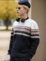 Manfinity Men'S Color Block Geometric Pattern Sweater