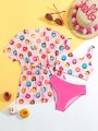 Toddler Girls' Donut Print Swimsuit Set