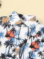 Baby Boys' Coconut Tree Print Short Sleeve Shirt And Shorts Set