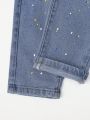 Tween Boy Distressed Denim Jeans With Washed Effect