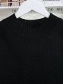 Female Teenagers Solid Color Fitted Casual Sweater Dress