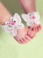 Newborn Baby Photo Props Set Including Foot Accessories, Headband And Decorative Shoes For Girls