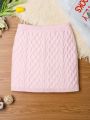 Teenage Girls' Trendy Solid Color Twist Knit Skirt