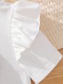 SHEIN Kids HYPEME Young Girl's Urban Fashion Knit Round Neck Short Sleeve Dress