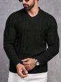Manfinity Men'S Twist Knit Long Sleeve Sweater, Pullover Style