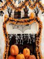 Govetom 2 Pack Total 66 Ft Halloween Garland,Black and Orange Tinsel Garlands with Pumpkins Sparkly Metallic Holiday Tinsel Twist Garlands Hanging Halloween Decoration for Indoor Outdoor Party