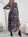 SHEIN Maternity Floral High Neck Dress