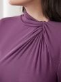 SHEIN Mulvari Solid Color Women'S Twist Knot Dress