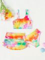 Tween Girls' Tie Dye 3-Piece Swimsuit Set