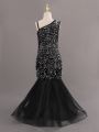 Tween Girls' Elegant Black Maxi Sleeveless Formal Dress Suitable For Party, Banquet, Birthday And Other Occasions, Autumn