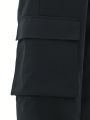 SHEIN Kids HYPEME Tween Girls' Street Fashion Camo Pattern Cargo Pants With Patch Details